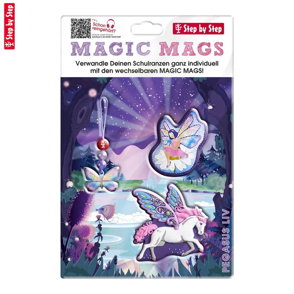 Doplnkový set obrázkov MAGIC MAGS, Pegasus Liv, pre aktovky a ruksaky Step by Step