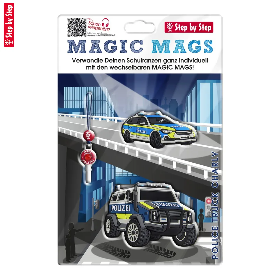 Doplnkový set obrázkov MAGIC MAGS, Police Truck Charly, pre aktovky a ruksaky Step by Step