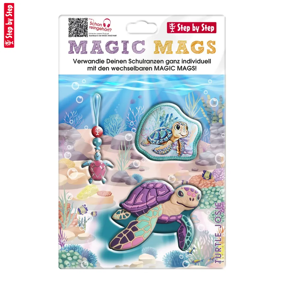 Doplnkový set obrázkov MAGIC MAGS, Turtle Josie, pre aktovky a ruksaky Step by Step
