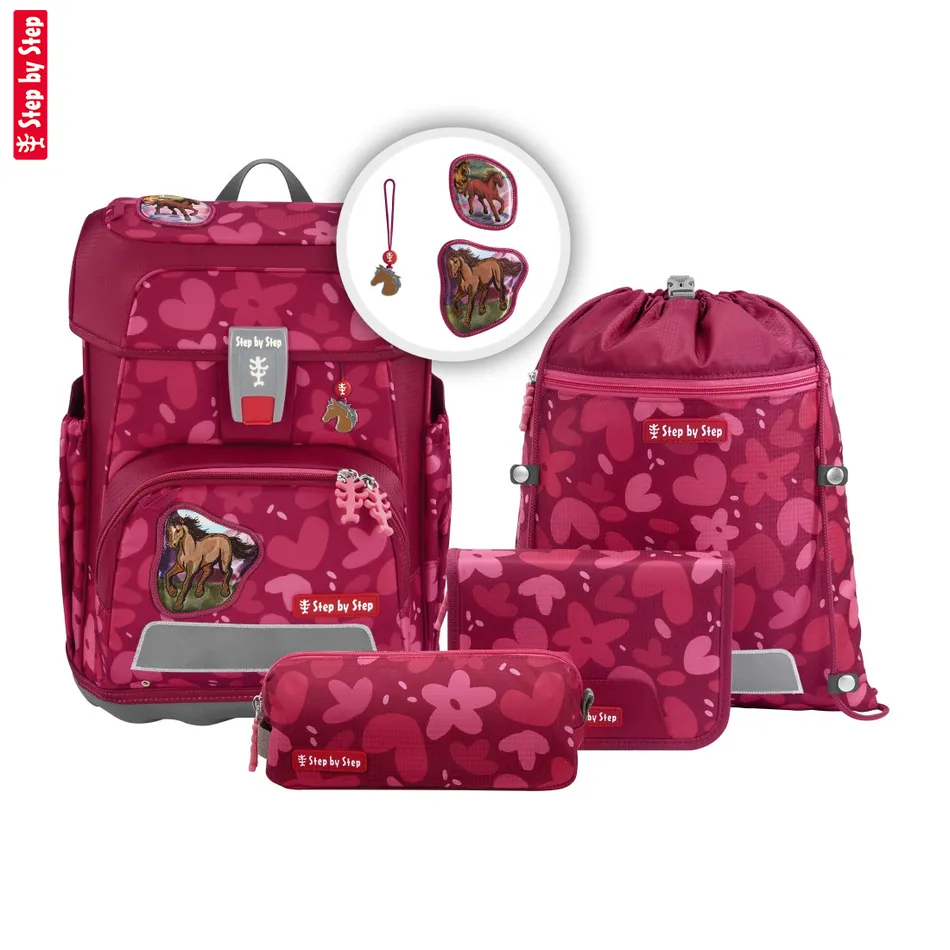 Školská aktovka Step by Step CLOUD, Wild Horse Nora - 5-dielny set, AGR certifikát