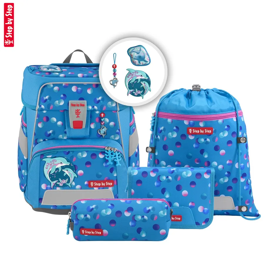 Školská aktovka Step by Step SPACE, Dolphin Finja – 5-dielny set, AGR certifikát