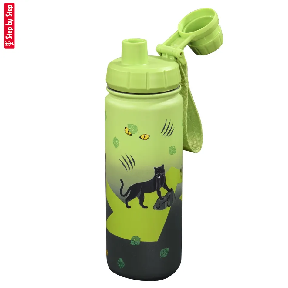 Izolovaná fľaška na nápoj z nerezovej ocele Step by Step 0,5 l, Black Cat