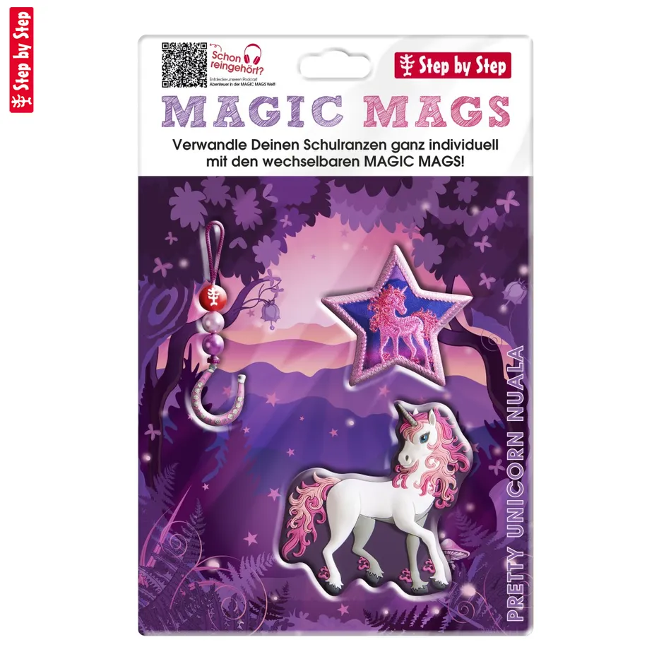 Doplnkový set obrázkov MAGIC MAGS, Pretty Unicorn Nuala, pre aktovky a ruksaky Step by Step