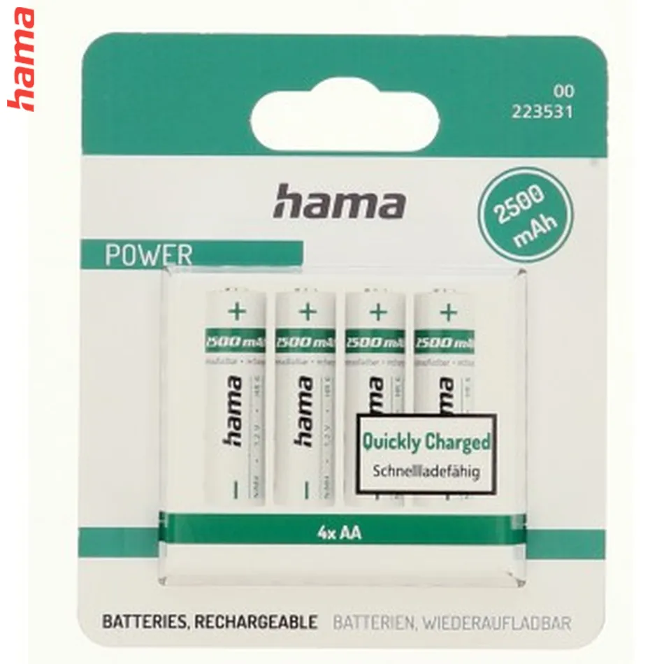 Hama NiMH akumulátor AA Mignon 2500 mAh, 4 ks