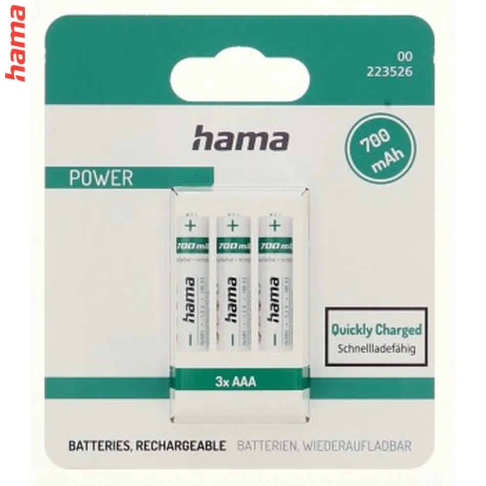 Hama NiMH akumulátor AAA Micro 700 mAh, 3 ks