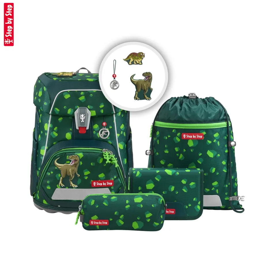 Školská aktovka Step by Step FIT, Dino Targo - 5-dielny set, AGR certifikát