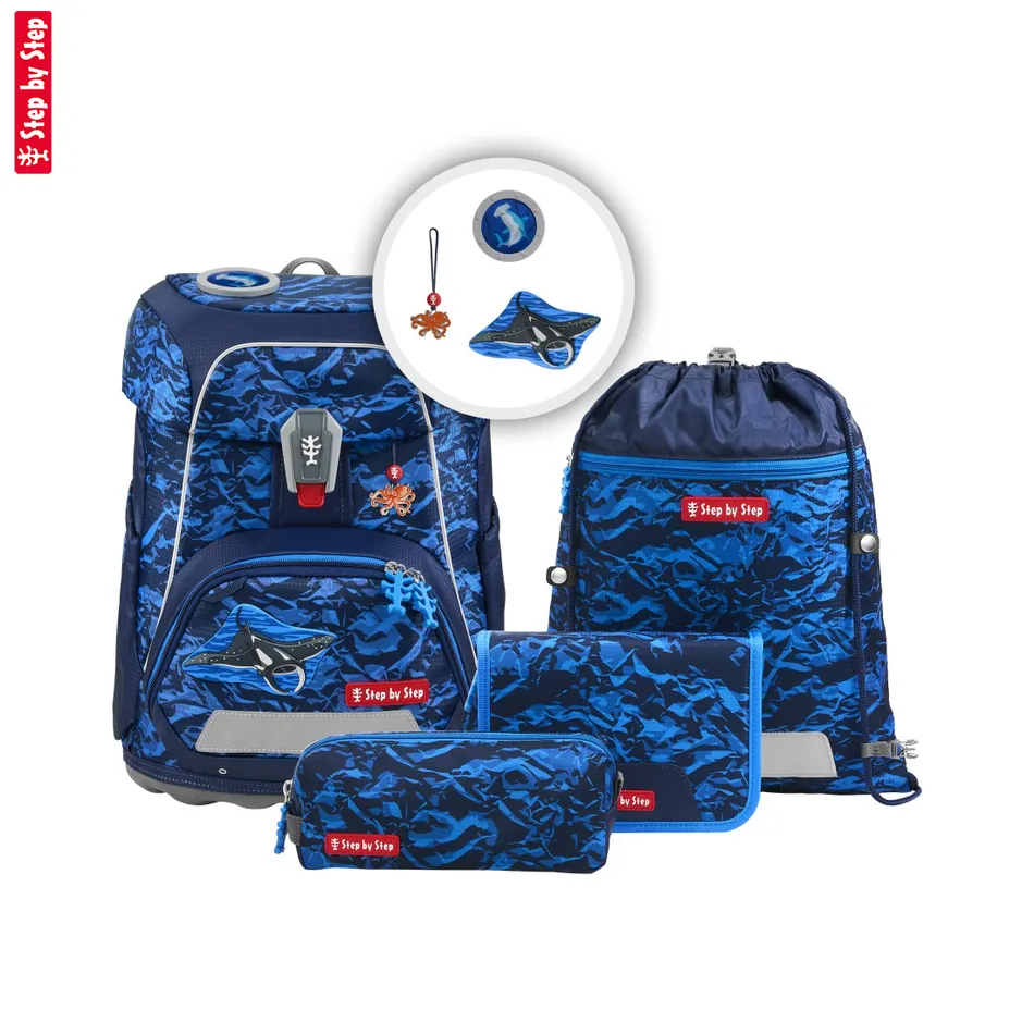 Školská aktovka Step by Step FIT, Manta Rio - 5-dielny set, AGR certifikát