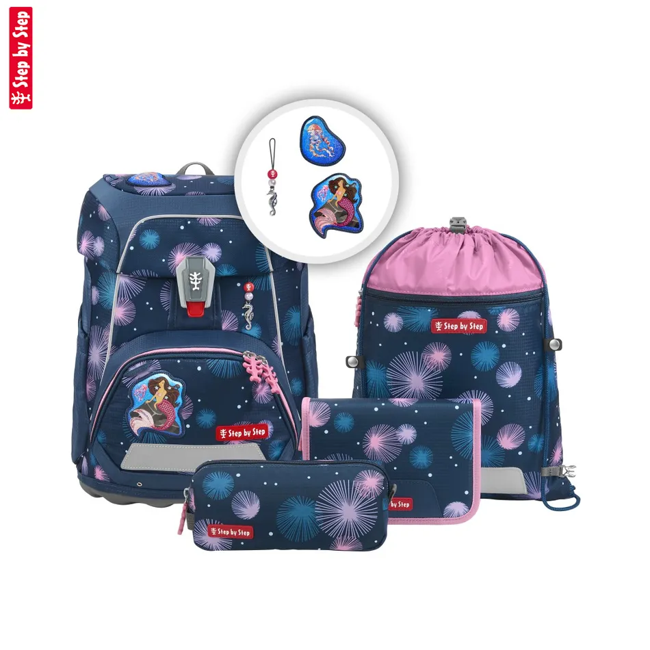 Školská aktovka Step by Step FIT, Mermaid Delia – 5-dielny set
