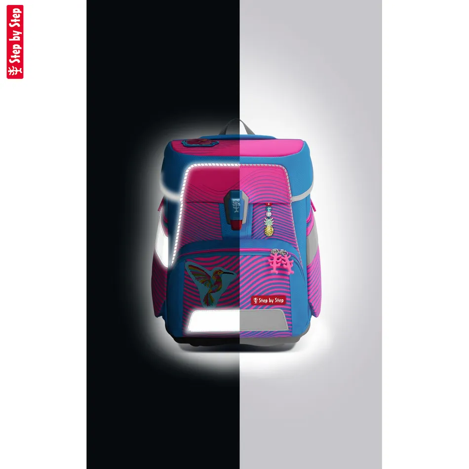Školská taška Step by Step SPACE NEON, Kolibri Kaja - 5-dielny set, AGR certifikát