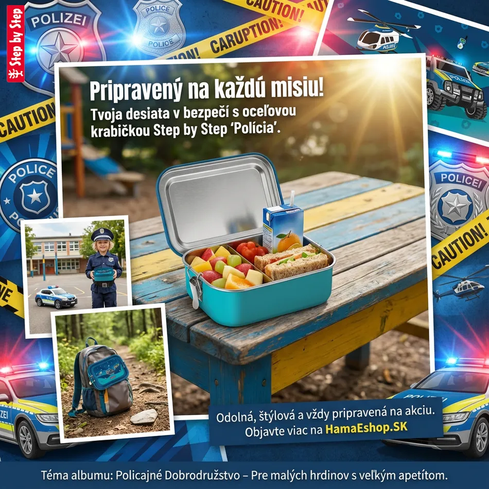 Krabička na desiatu z nerezovej ocele Step by Step, Police