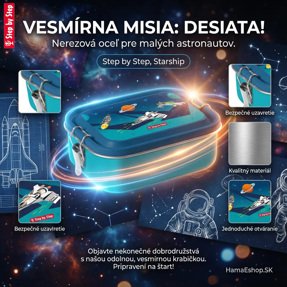 Krabička na desiatu z nerezovej ocele Step by Step, Starship