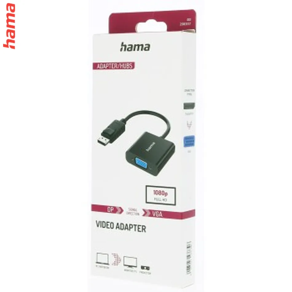 Hama video prevodník DisplayPort na VGA - Full HD adaptér