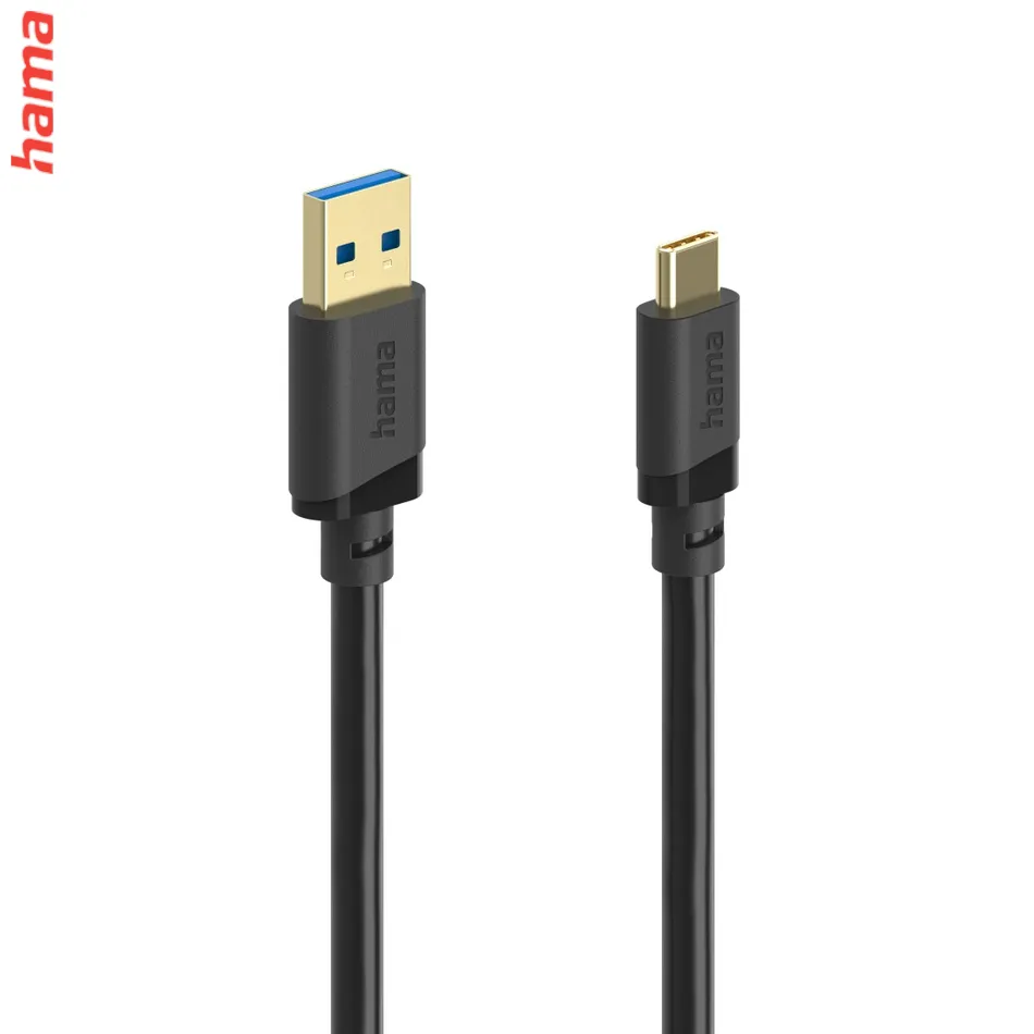 Hama USB A-C kábel 0,25 m, USB 3.2 Gen1 5 Gb/s, čierny