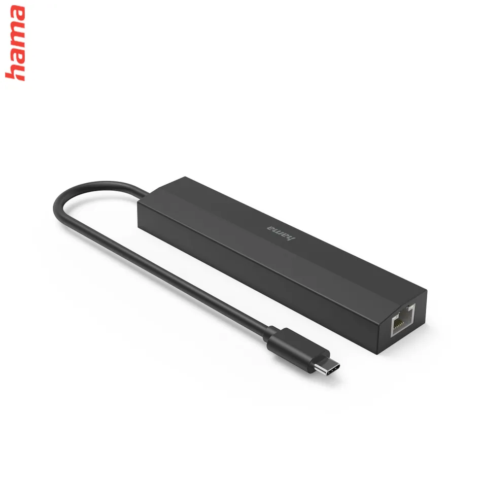 Hama USB-C hub, multiport, 3x USB-A, USB-C PD, HDMI, LAN, 6 portov