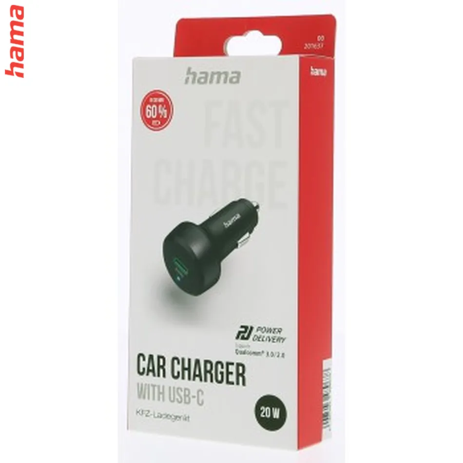 Hama rýchla USB nabíjačka do vozidla, USB-C PD/QC 20 W