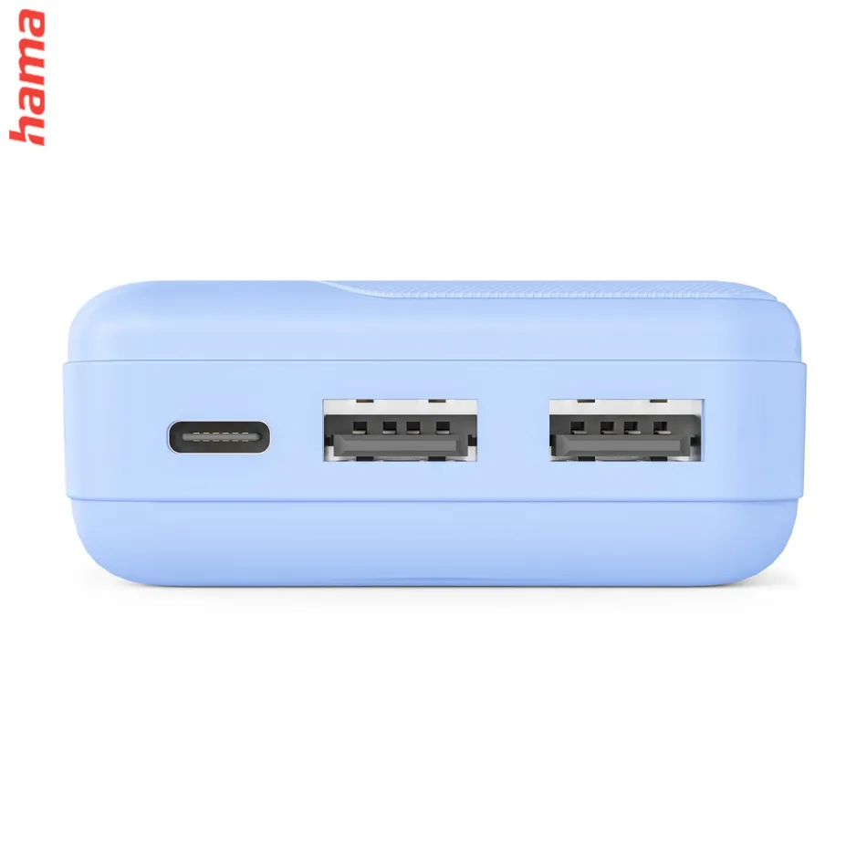 Hama Pocket 10, powerbanka 10000 mAh, 2,1 A, výstup: 2x USB-A, modrá