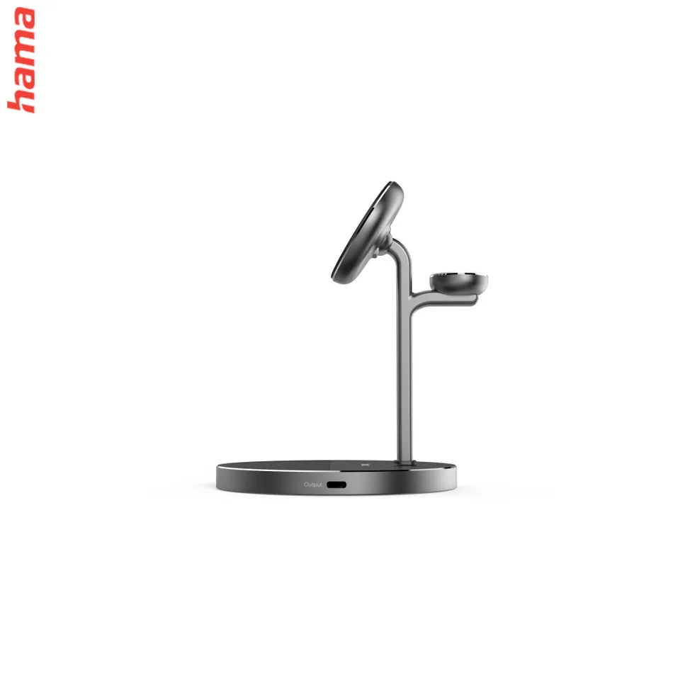 Hama bezdrôtová nabíjačka s držiakom 3v1, Qi2 15 W, USB-C adaptér 45 W