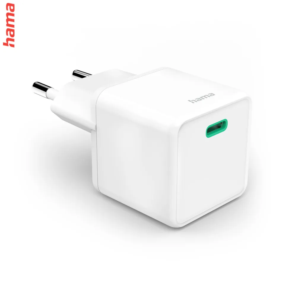 Hama Fast Charger, GaN, USB-C, Super-Mini Charger, PD, 100 W, white