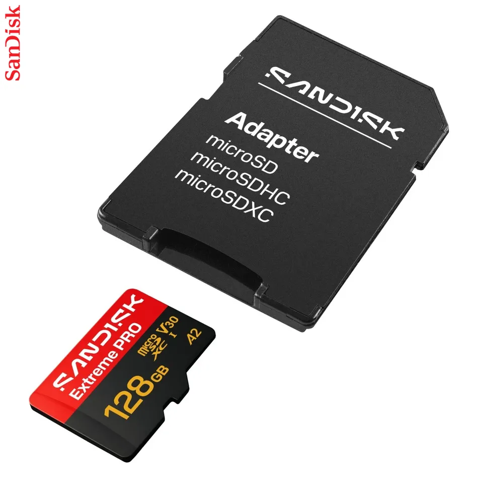 SanDisk microSDXC Extreme PRO 128GB (UHS-I, R250MB/s / W120MB/s, 5K, 4K UHD) + Ad