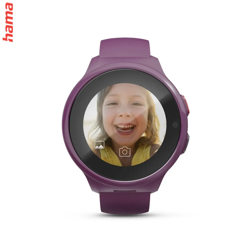 Detské smart hodinky, SIM, GPS, SOS tlačidlo, hlasové/video hovory, fialové