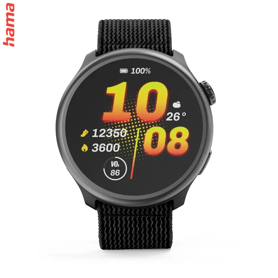 Smart hodinky 9050, bežecké, GPS, offline mapy, 45 mm, 5 ATM, čierne