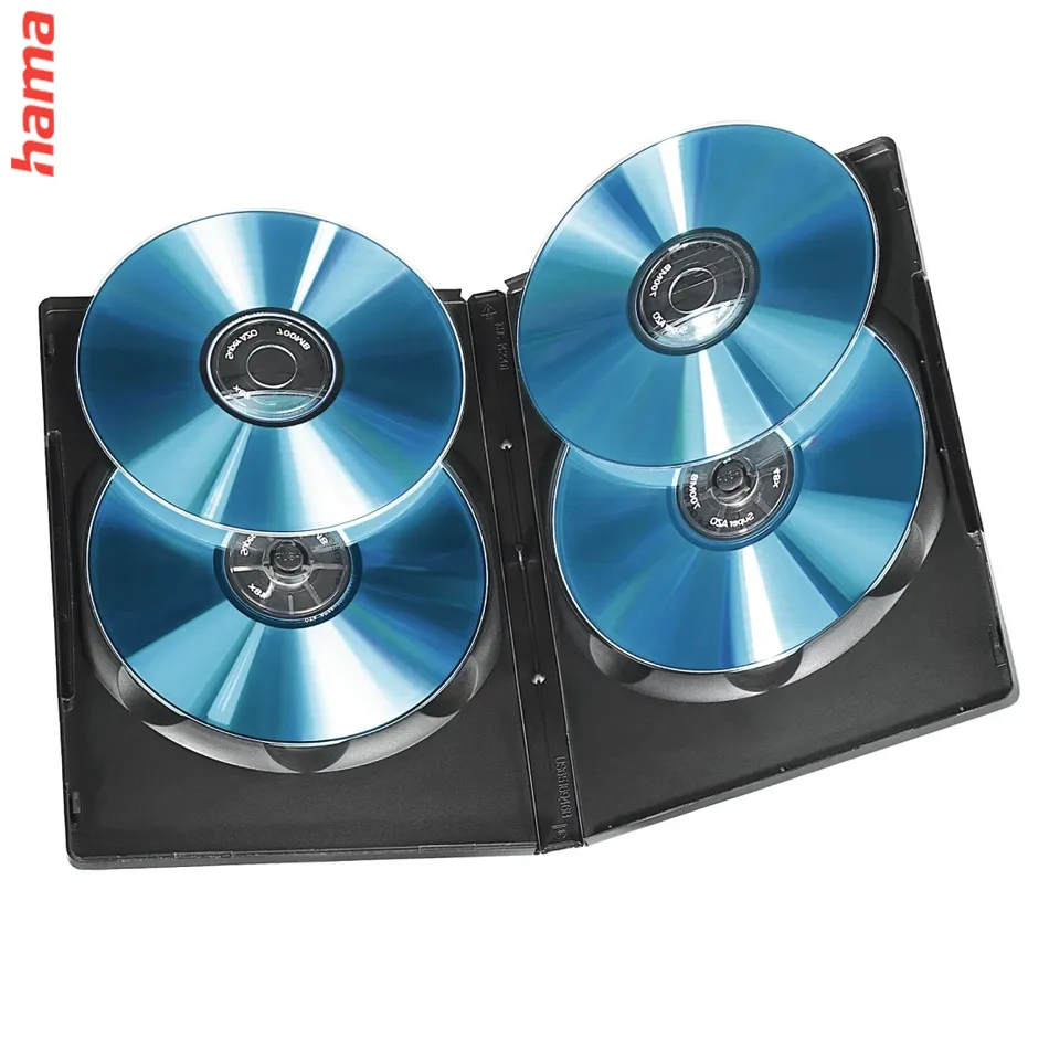 Hama prázdne puzdro na DVD Quad Box pre 4 DVD, čierne, 5 ks