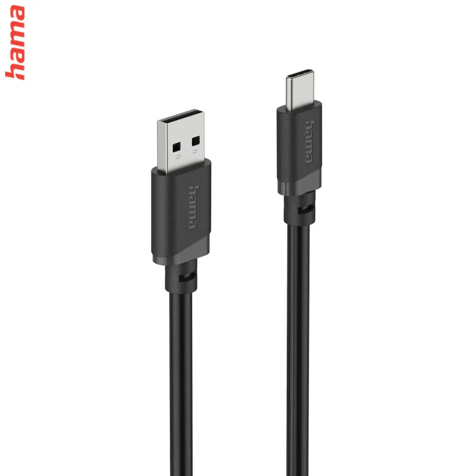 Hama USB kábel C, USB-A na USB-C, 1 m, čierny