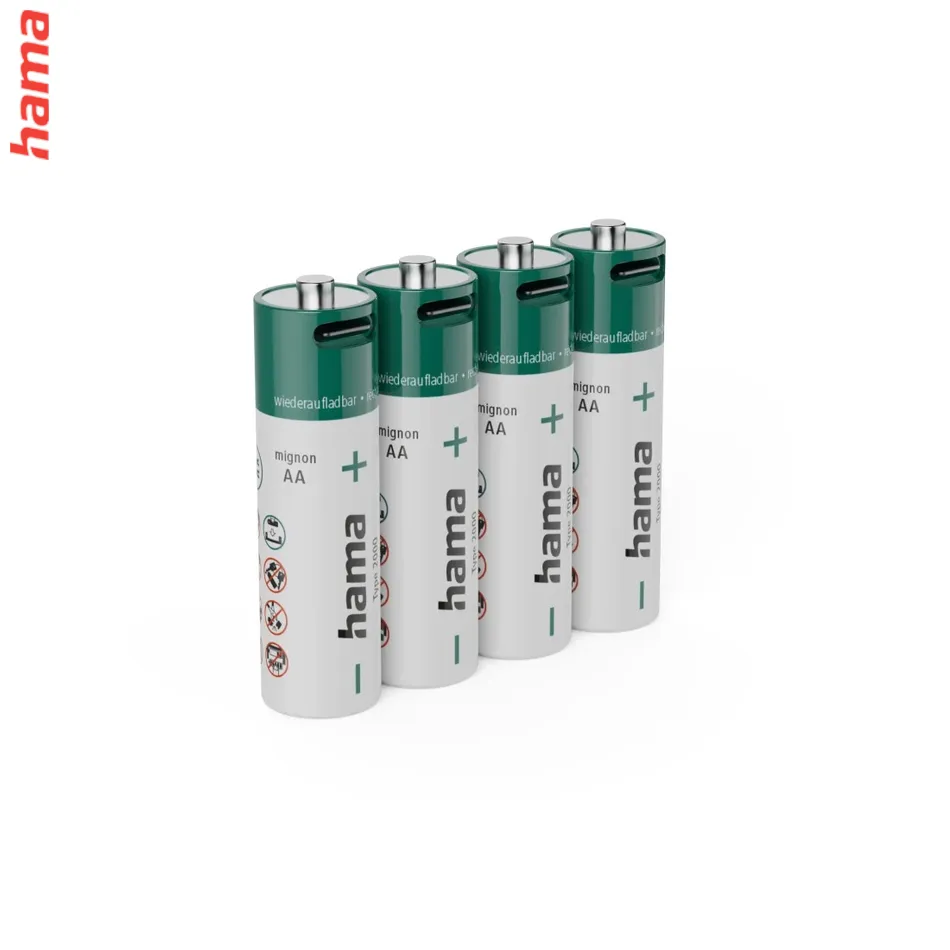 Hama nabíjateľné AA batérie, Li-Ion, 4 ks, 1900 mAh, USB-C konektor