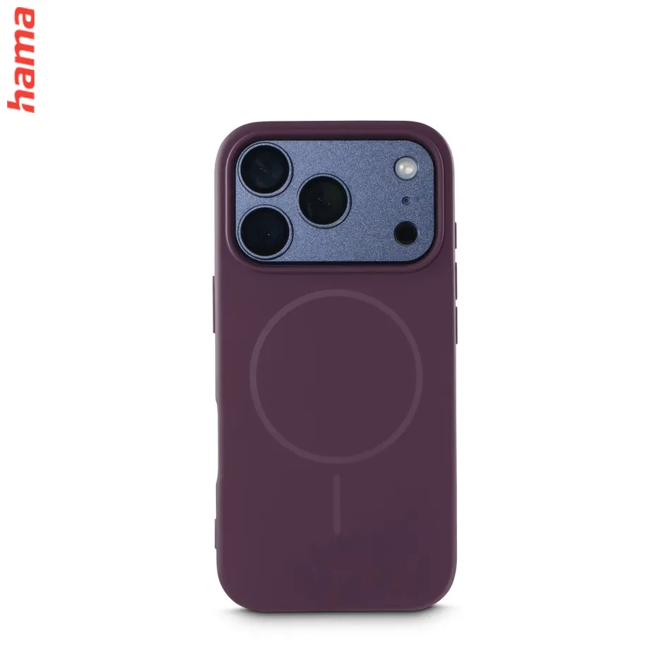 Hama Kryt na iPhone 17 Pro/18 Pro Fantastic Feel, magnetický tmavočervený
