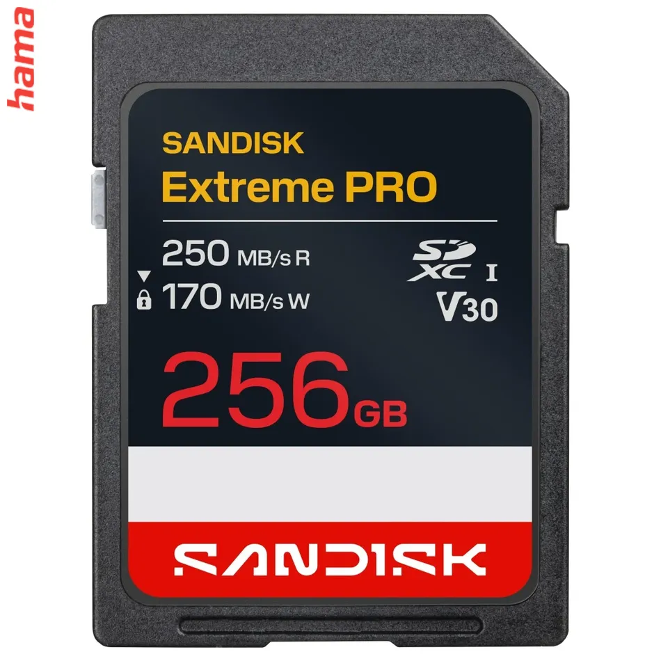 SanDisk SD karta Extreme PRO SDXC 256 GB, UHS-I V30 U3, 250/170 MB/s
