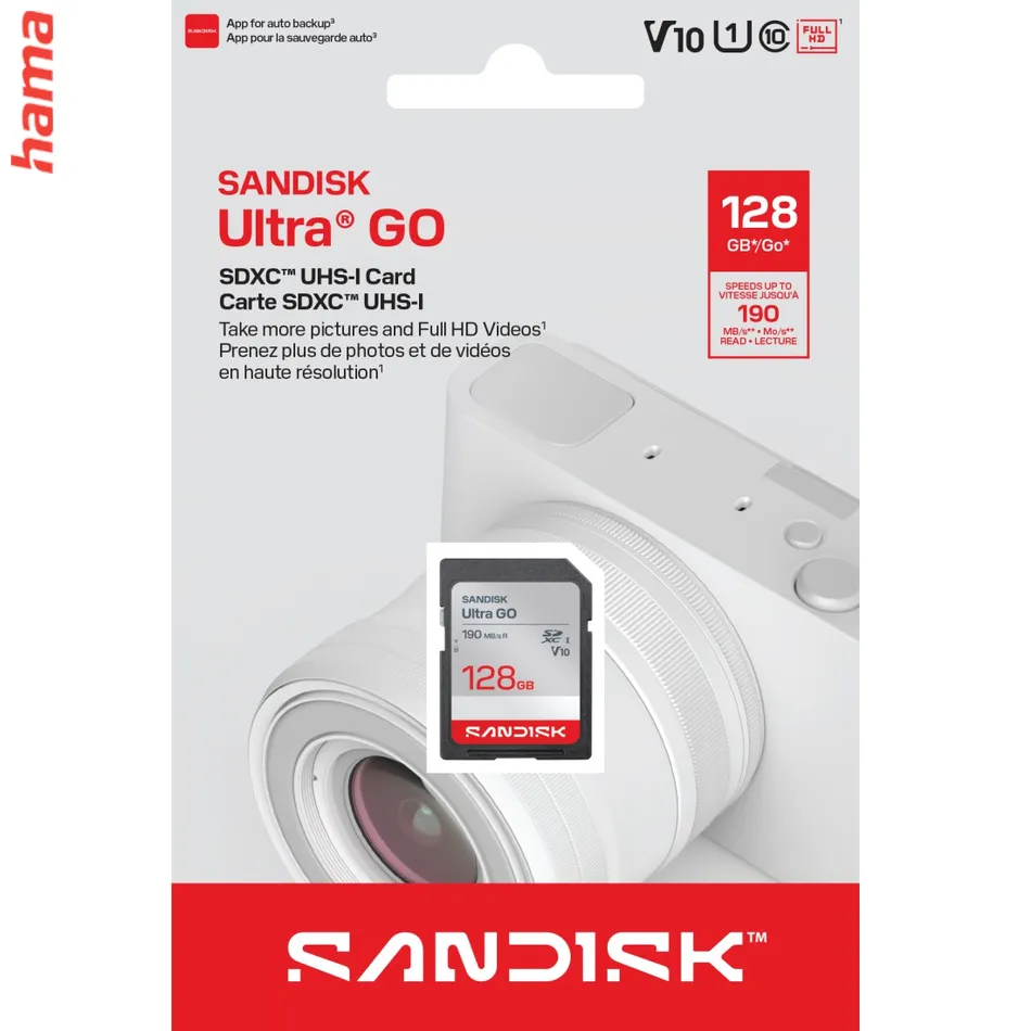 SanDisk SD karta Ultra GO SDXC 128 GB, UHS-I V10, 190 MB/s