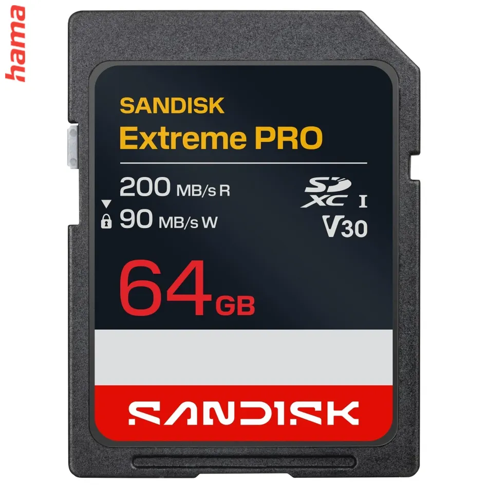 SanDisk SD karta Extreme PRO SDXC 64 GB, UHS-I V30 U3, 200/90 MB/s