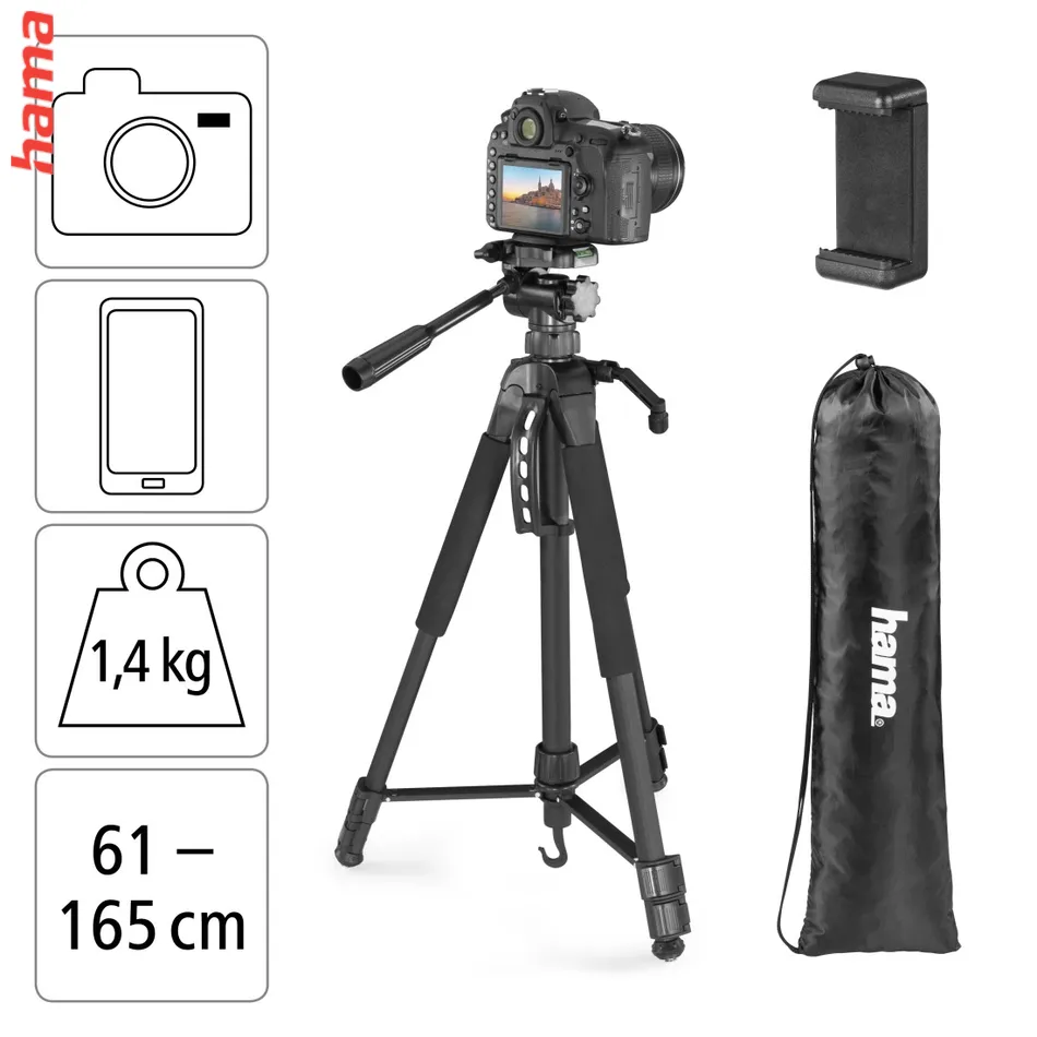 Hama Statív na mobil a fotoaparát Action Smart 165 3D, 3-cestná hlava
