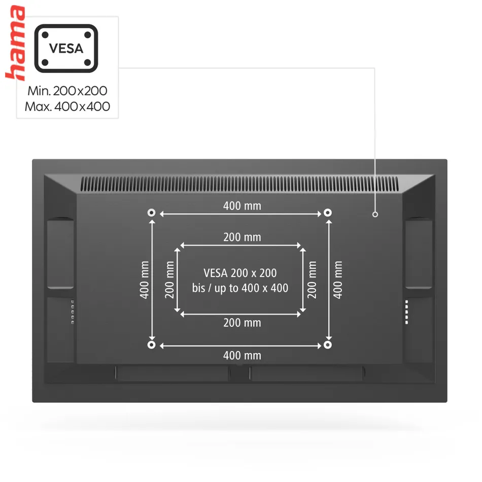 Hama stropný držiak na TV, otočný, 400x400, do 165 cm (65 palcov), do 50 kg