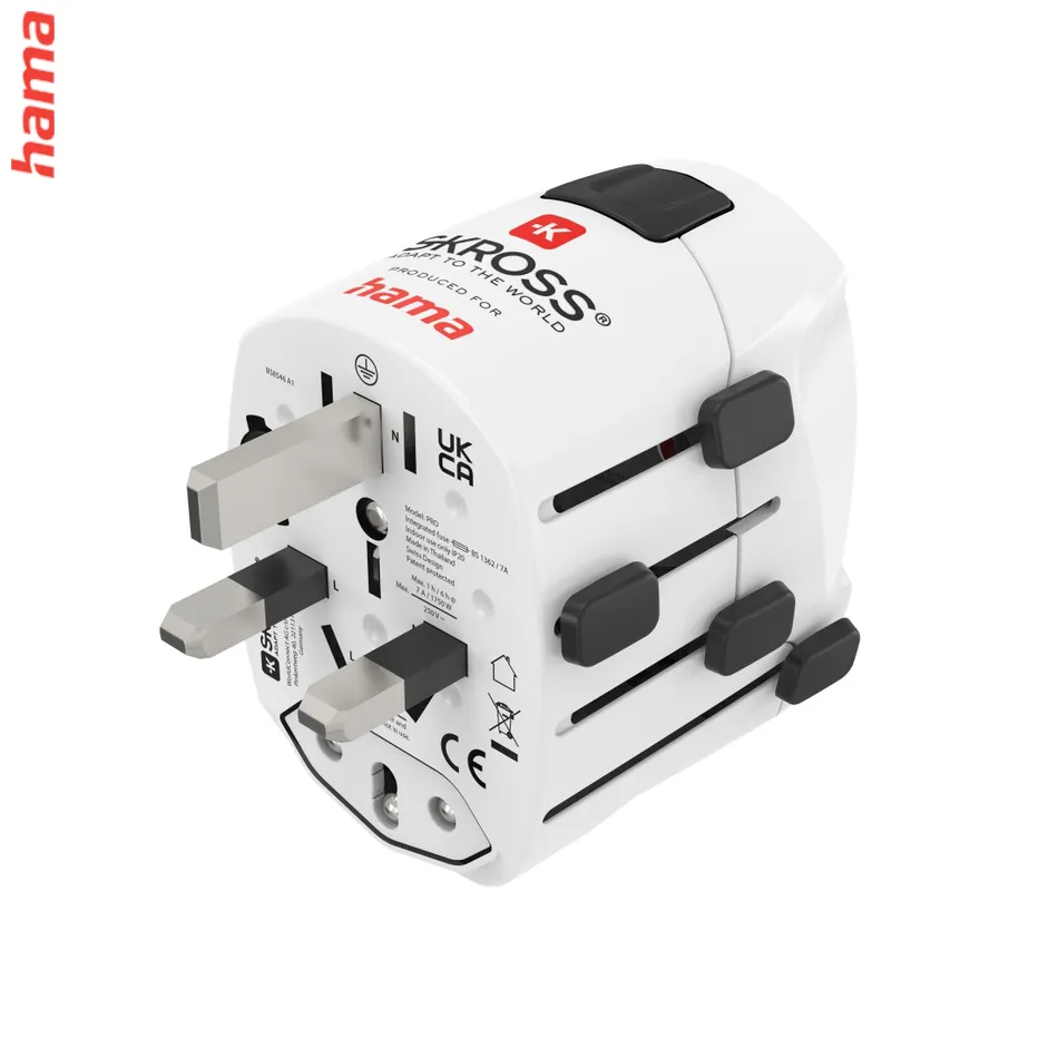 Hama cestovný zásuvkový adaptér World Travel Pro, 3-pól.