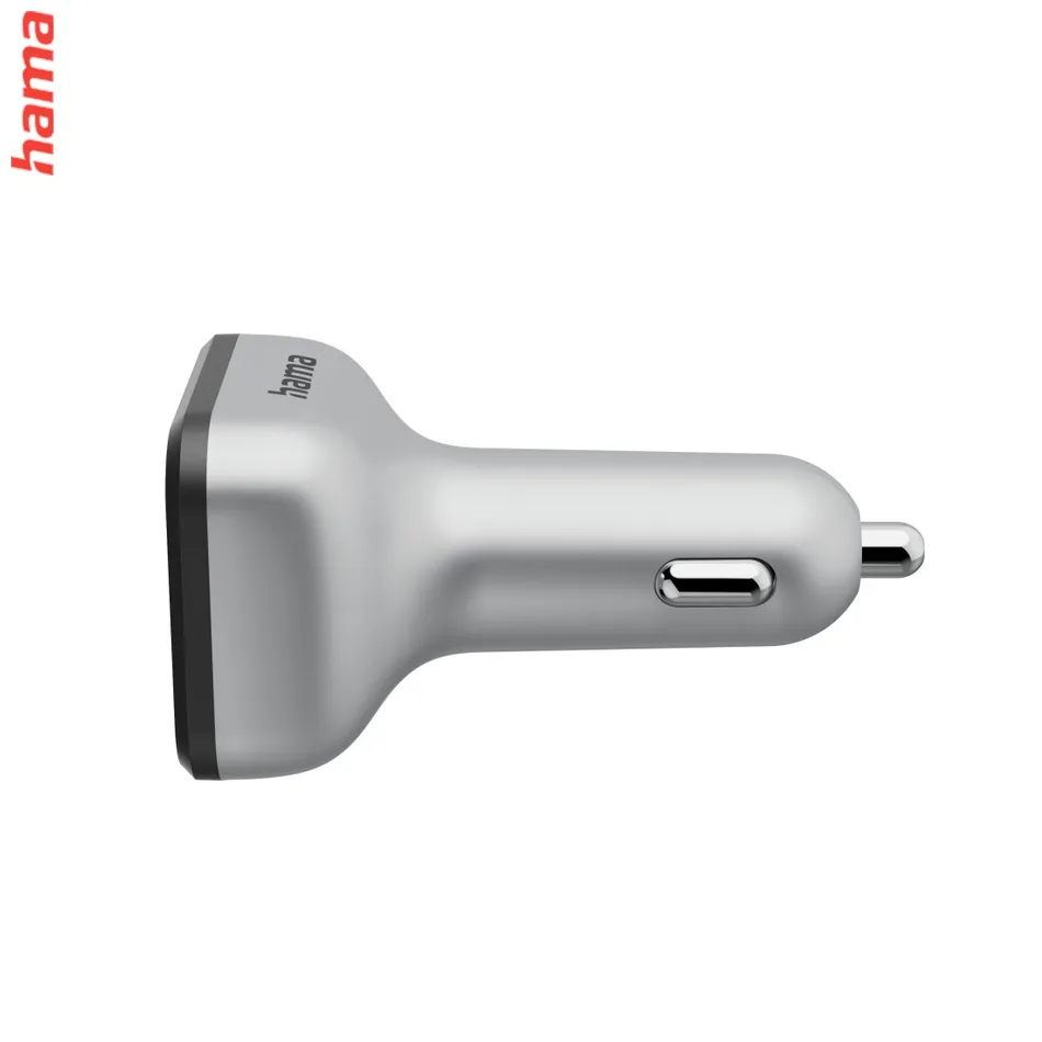 FM Transmitter s Bluetooth a handsfree, USB-A/USB-C, rýchle nabíjanie, strieborný  