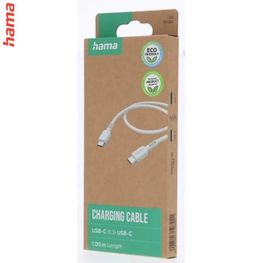 Hama Eco kábel USB-C 2.0 typ C-C 1 m, biely