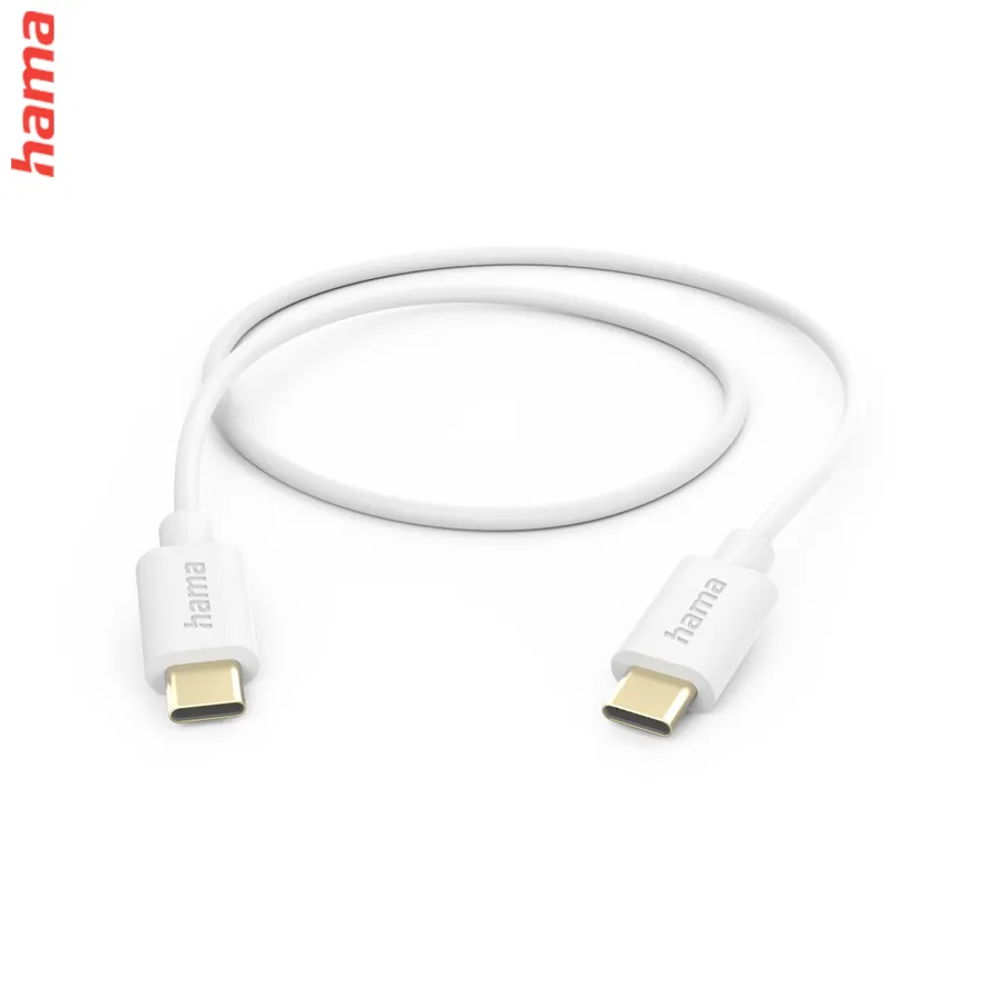 Hama kábel USB-C 2.0 typ C-C 0,2 m, opletený, čierny