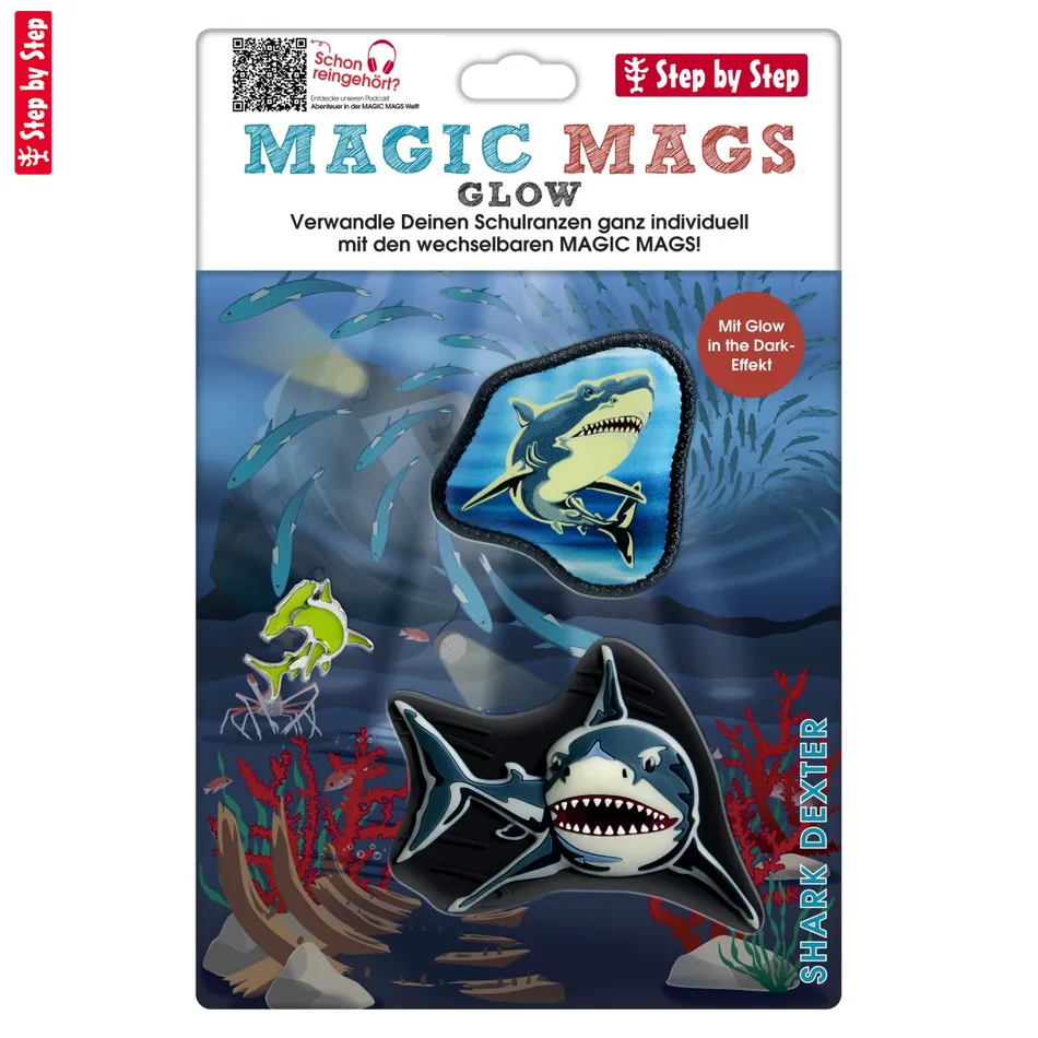 Doplnkový set obrázkov MAGIC MAGS Glow Shark Dexter k aktovkám GRADE, SPACE, CLOUD, 2v1 a KID