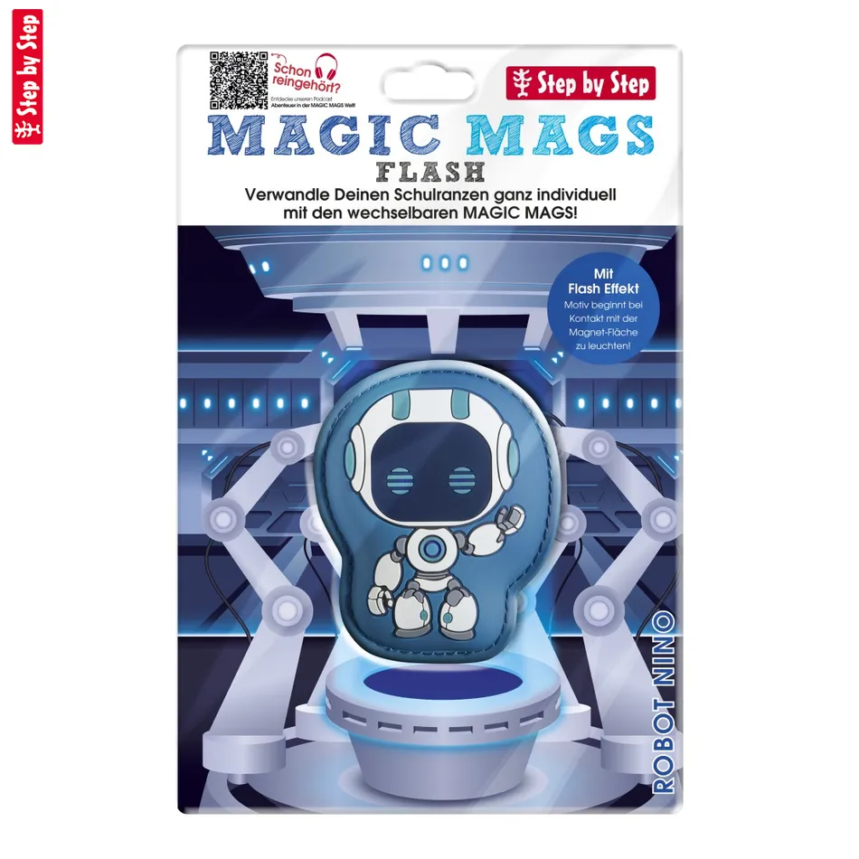 Blikajúci obrázok Magic Mags Flash Robot Nino, Step by Step GRADE, SPACE, CLOUD, 2IN1 a KID