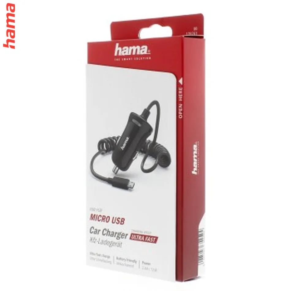 Hama nabíjačka do vozidla s káblom, micro USB, 2,4 A