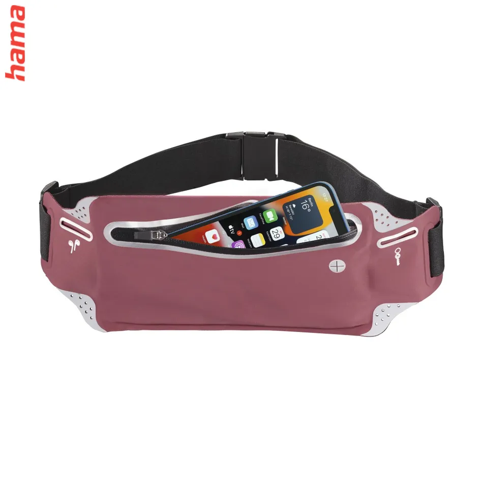 Hama Finest Sports, športová bedrová taštička na mobil, ružová  