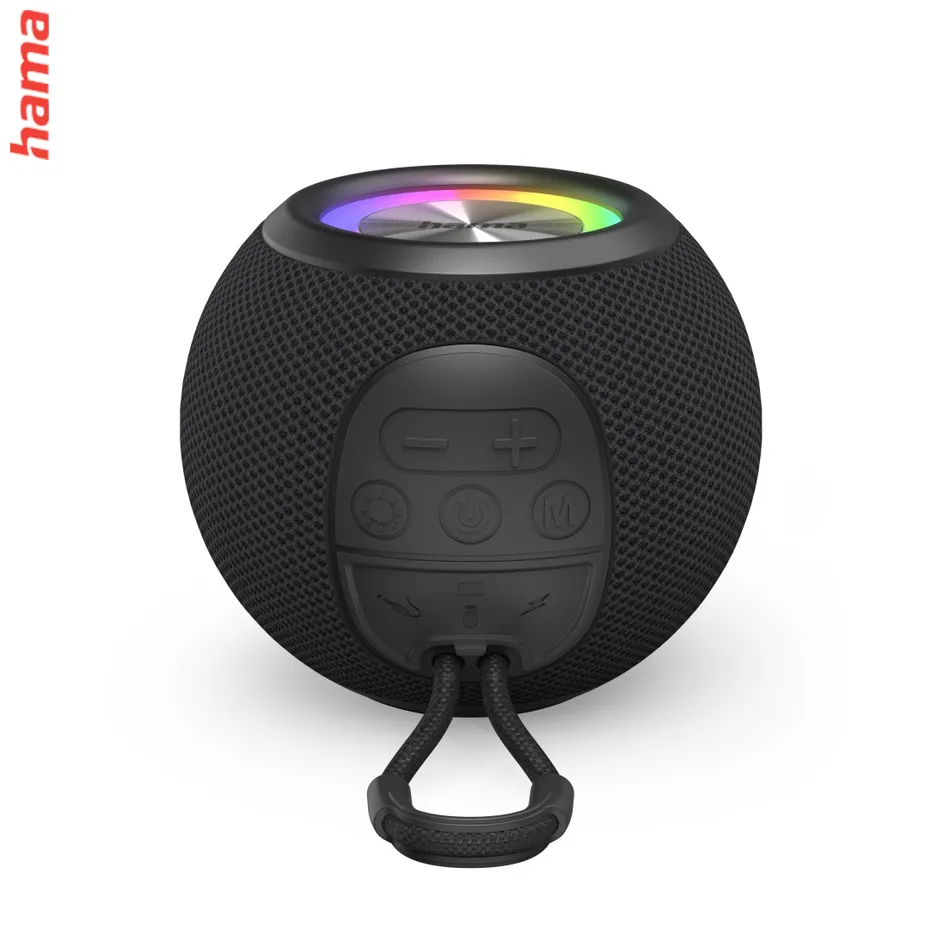 Hama Ball Bluetooth Reproduktor, 5 W, LED, AUX/USB/microSD, Čierny  