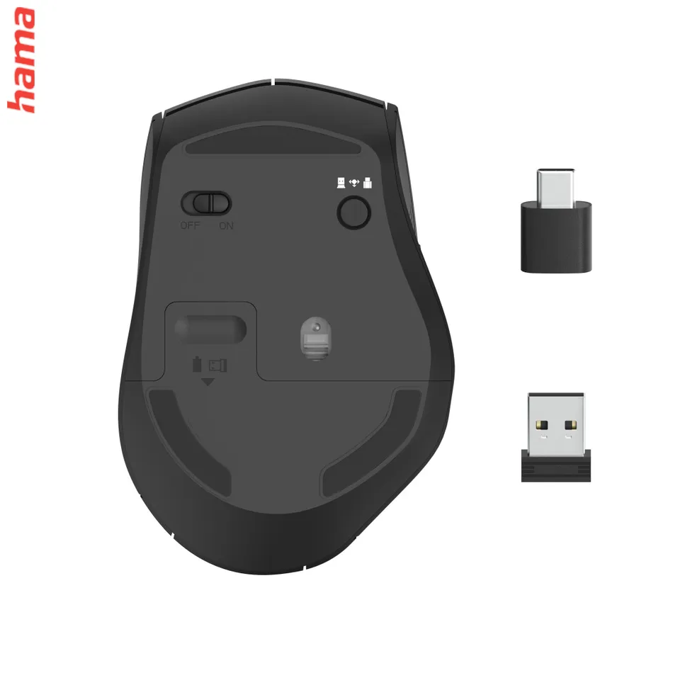Hama bezdrôtová optická myš MW-600, USB-A/USB-C, čierna  