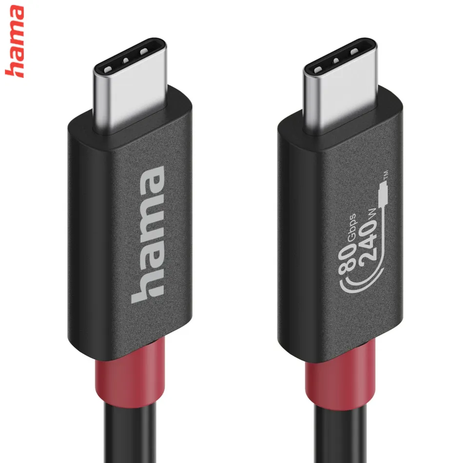 Hama USB-C kábel USB4, 1 m, 80 Gb/s, 240 W