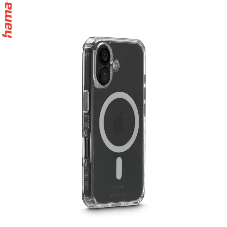 Hama Extreme Protect, kryt pre Apple iPhone 16, magnetický, D3O®, nezažltne, priehľadný