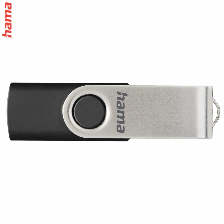 Hama USB 2.0 Flash Drive Rotate, 8 GB, 10 MB/s, čierna/strieborná