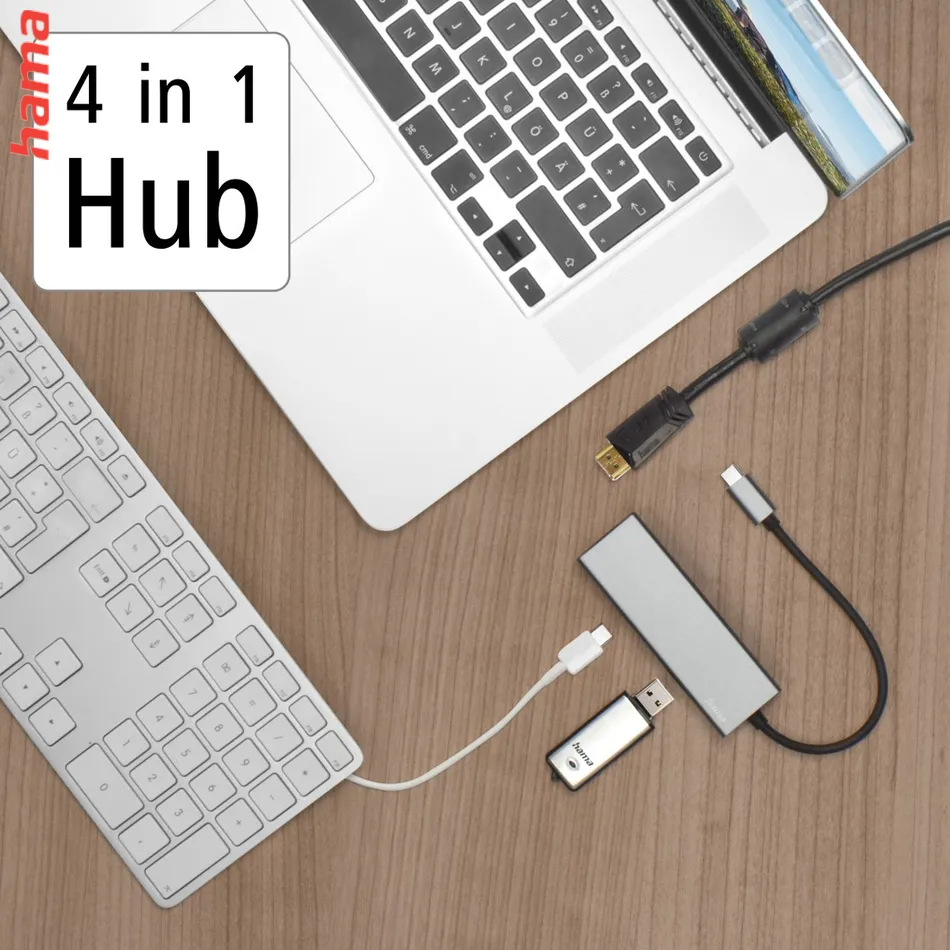 Hama USB hub, multiport, 2x USB-A, USB-C PD, HDMI, USB 3.2 5 Gb/s