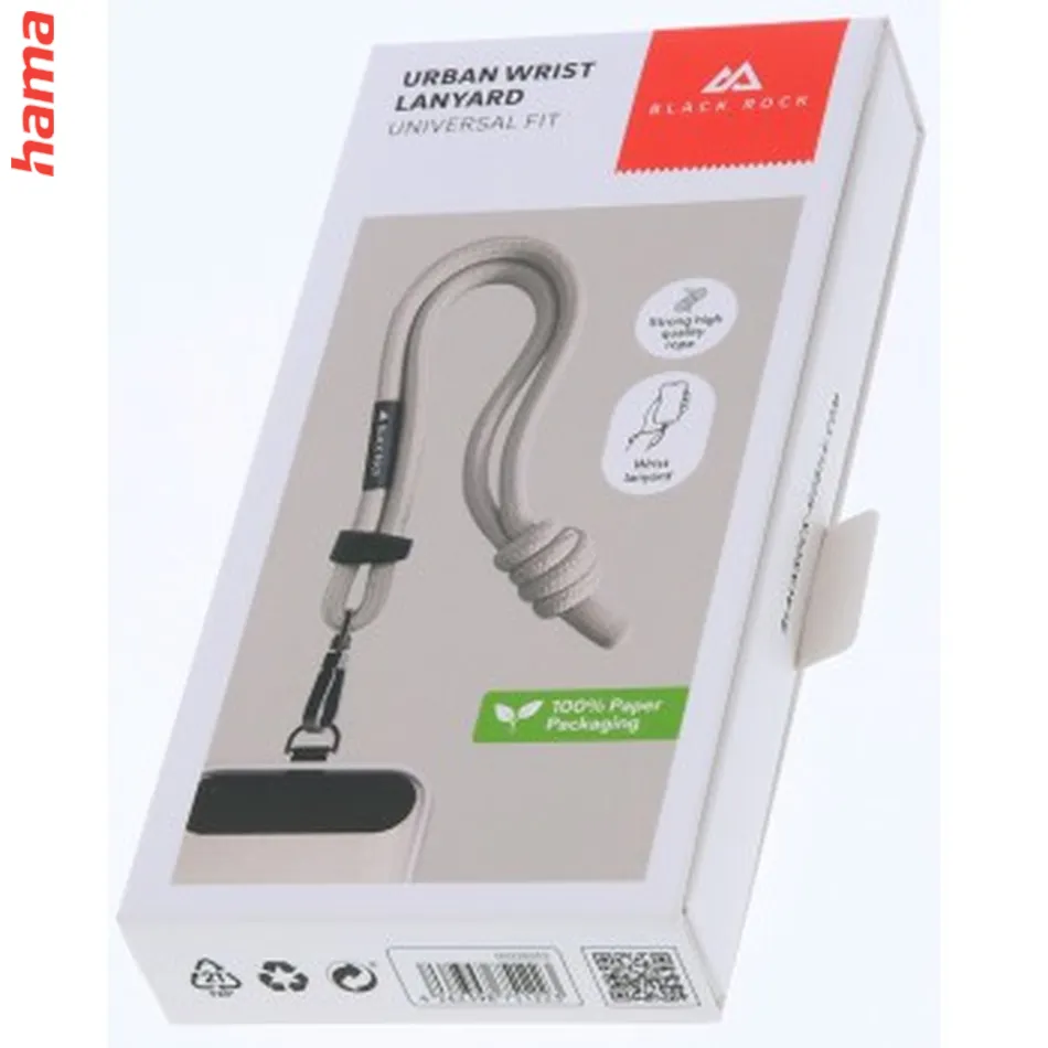 Black Rock Universal Wrist Band Lanyard, šnúrka/ pútko na mobil, s karabínkou, 25 cm, piesková