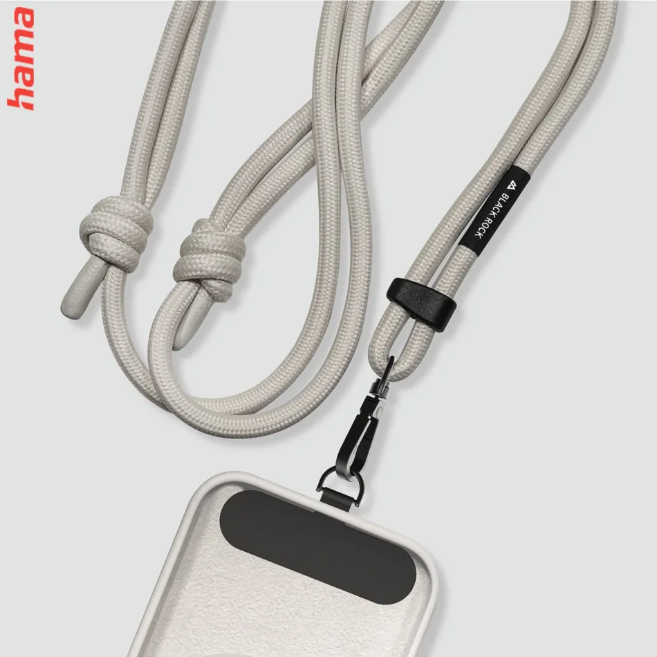 Black Rock Universal Lanyard, šnúrka na mobil, s karabínkou, 30-60 cm, farba Old White